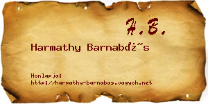 Harmathy Barnabás névjegykártya